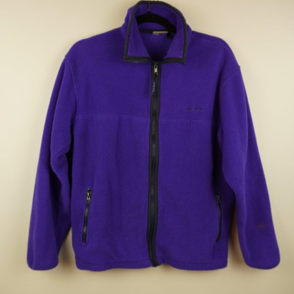 LL Bean Purple Full Zip Fleece Jacket‎ Size Medium - Picture 1 of 7